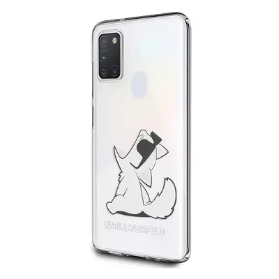 Pouzdro Karl Lagerfeld Choupette Fun pro Samsung Galaxy M21 - transparentní