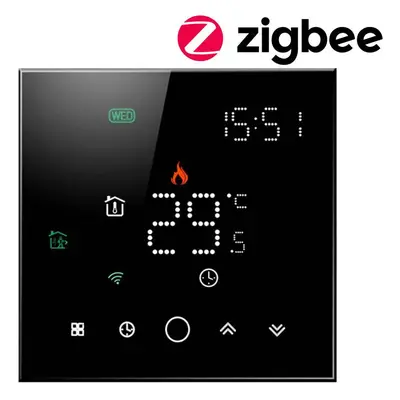 ZigBee načítací termostat 16A Black PS TUYA