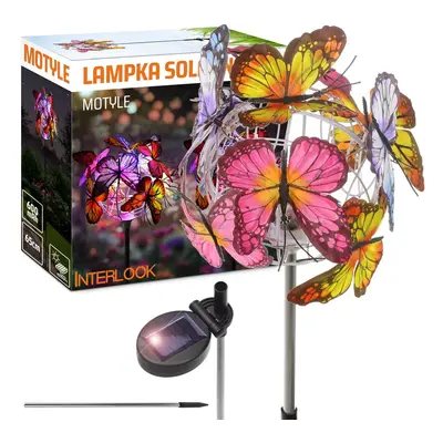 FLD-09-C | Butterflies LED solární zahradní lampa | 65 cm, 600 mAh