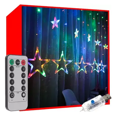 Světelný závěs 138 LED USB- multicolor KŚ19748