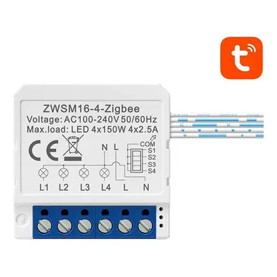 Inteligentní zásuvkový spínač ZigBee Avatto ZWSM16-W4 TUYA