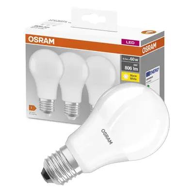 3PAK LED žárovka LED E27 A60 8,5W = 60W 806lm 2700K Teplá 300° OSRAM