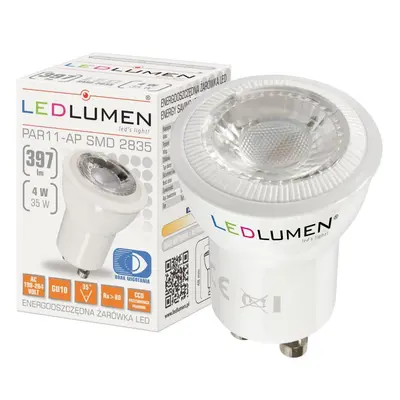 LED žárovka 4W 3xSMD2835 GU10/MR11 397lm CCD NEUTRÁLNÍ BÍLÁ