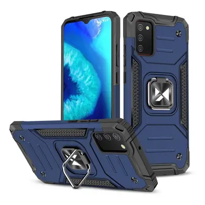 Wozinsky Ring Armor pancéřový hybridní kryt + magnetický držák Samsung Galaxy A03s modrý