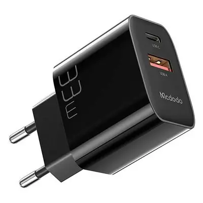 Mcdodo CH-0922 USB + USB-C síťová nabíječka, 33W + kabel USB-C (černá)