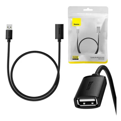 Prodlužovací kabel Baseus USB 2.0 samec-samice, řada AirJoy, 0,5 m (černý)