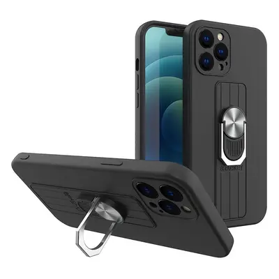 Silikonové pouzdro Ring Case s úchytem na prst a stojánkem pro Samsung Galaxy A33 5G černé