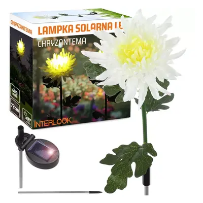 FLD-26-BÍLÁ | Zahradní solární lampa LED Chrysanthemum | 72 cm, 600 mAh