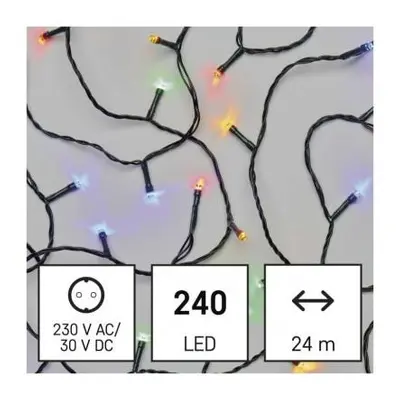 LED vánoční řetěz, 24 m, venkovní i vnitřní, rGB nebo CCT, programy