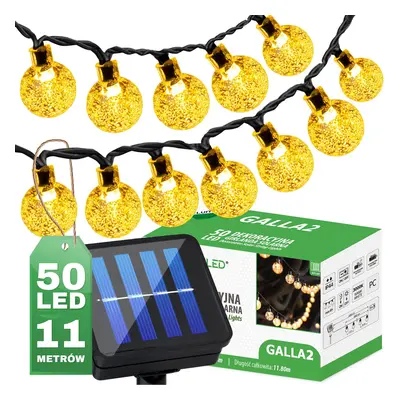 Girlanda solární zahradní 50x LED ozdobné koule 11.8m 3000K Teplá GALLA2 LUMILED