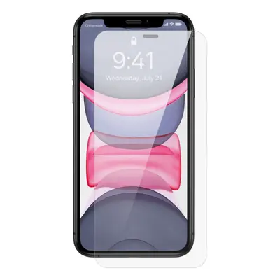 Baseus tvrzené sklo přes celou obrazovku pro iPhone 11 / XR s 0,4mm krytem reproduktoru + montáž