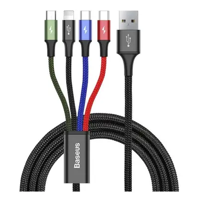 Kabel USB Baseus Fast 4v1 2xUSB-C / Lightning / Micro 3,5A 1,2 m (černý)