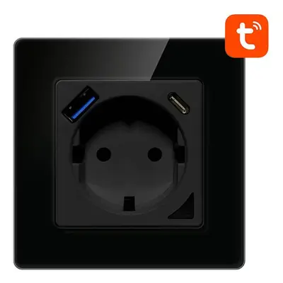 Avatto N-WOT10-USB-B USB a USB-C chytrá zásuvka TUYA WiFi (černá)