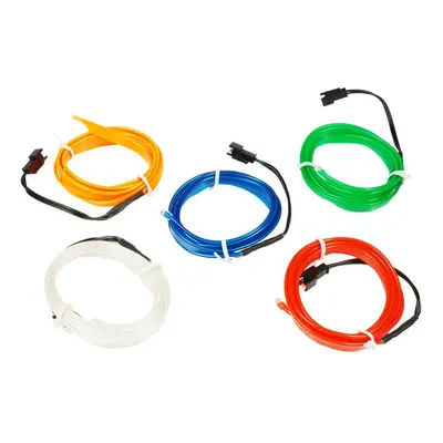 LED kabel 5m Ambient Light EL Wire s inventerem 12V, ORANŽOVÝ