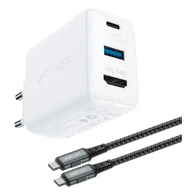 Acefast 2 v 1 GaN 65W USB typu C / USB síťová nabíječka, HDMI 4K@60Hz adaptér (sada s kabelem) b