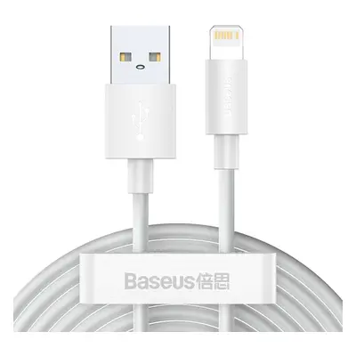 Baseus Simple Wisdom Kabel USB na Lightning, 2,4 A, 1,5 m (bílý) 2ks.