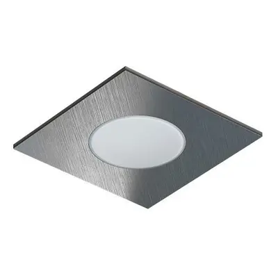 Pevný LED podhled SPOTLIGHT IP65 SQUARE bodovka, stříbrná broušená - teplá