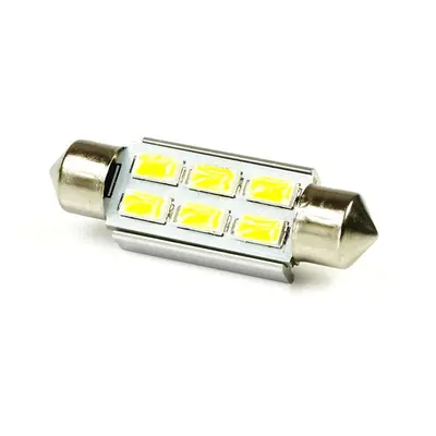 LED auto žárovka 12V LED C5W 6SMD5630 36mm CAN BUS Teplá bílá