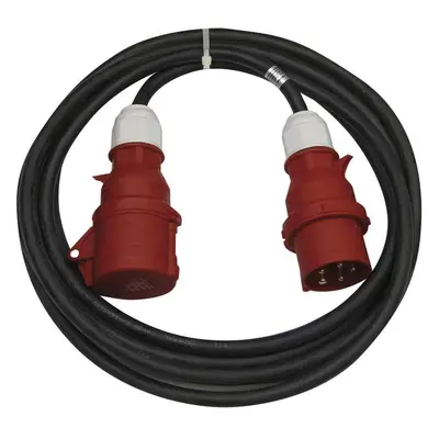 3 fázový venkovní prodlužovací kabel 20 m / 1 zásuvka / černý / guma / 400 V / 2,5 mm2