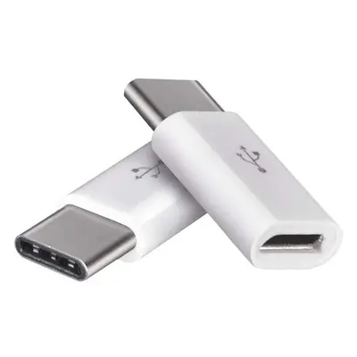 Adaptér micro USB-B 2.0 / USB-C 2.0, bílý, 2 ks