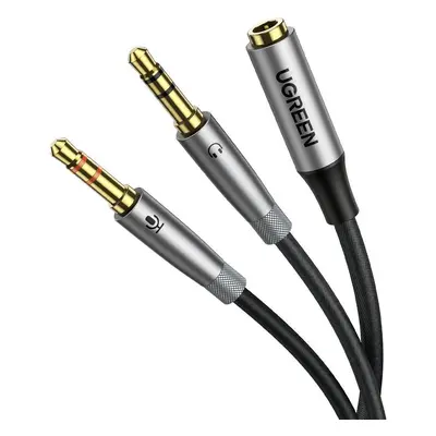 UGREEN AV193 Audio rozbočovač AUX sluchátka + mikrofon na 3,5mm mini jack kabel (šedý)