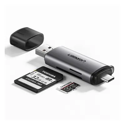 Adaptér USB + USB-C UGREEN Čtečka karet SD + microSD (šedá)