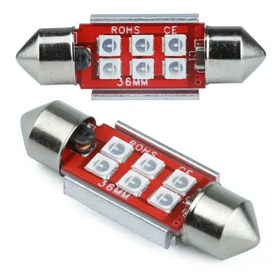 Auto LED žárovka C5W 6 SMD 3535 CAN BUS modrá 42 mm