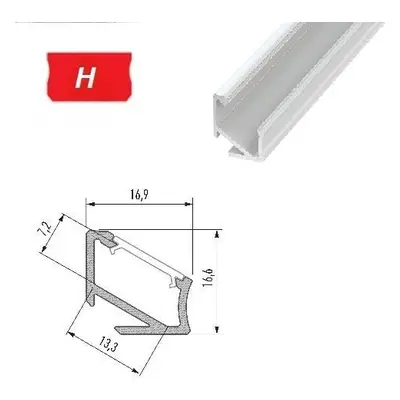 Hliníkový profil LUMINES H 2m pro LED pásky, lakovaný bílý