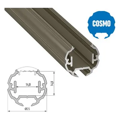 Hliníkový kulatý profil COSMO 3m pro LED pásky, inox