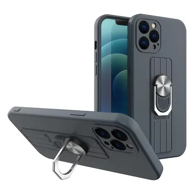 Silikonové pouzdro Ring Case s úchytem na prst a stojánkem pro Xiaomi Redmi Note 11 Pro modré