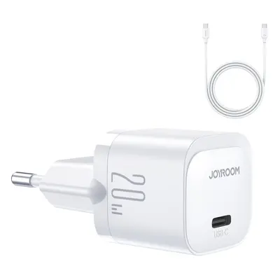 Joyroom JR-TCF02 USB-C PD 20W síťová nabíječka + kabel USB-C - bílý