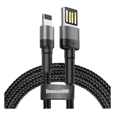 Kabel Lightning USB (oboustranný) Baseus Cafule 2,4A 1m (šedý/černý)