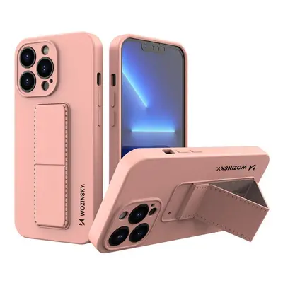 Wozinsky Kickstand Case silikonové pouzdro se stojánkem iPhone 13 mini růžové