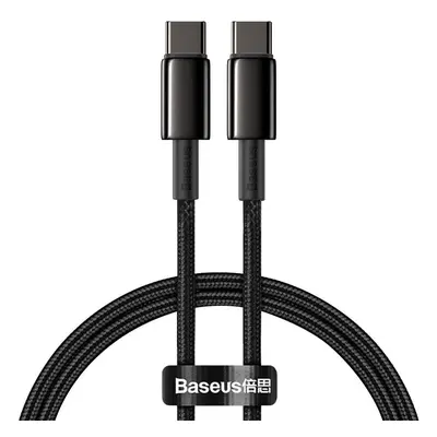 Kabel USB-C na USB-C Baseus Tungsten Gold, 100 W, 1 m (černý)