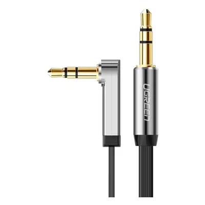 Ugreen plochý úhlový audio kabel AUX 3,5 mm mini jack 0,5 m černý (AV119 10596)