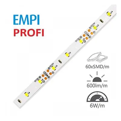 LED pásek 12V PROFI 5m 6W/m 60ks/m 2835 STUDENÁ BÍLÁ