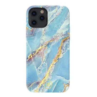 Kingxbar Marble Series elegantní pouzdro s potiskem mramoru iPhone 12 mini modré