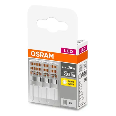 3PAK LED žárovka LED G9 corn 1,9W = 20W 200lm 2700K Teplá OSRAM Base