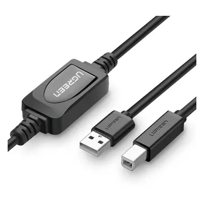 UGREEN US122 aktivní kabel k tiskárně USB 2.0 A-B, 10 m (černý)