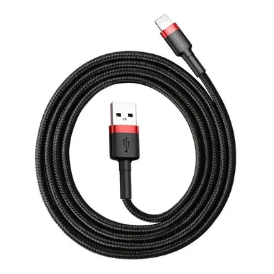 Kabel Lightning USB Baseus Cafule 2,4A 1m (černý/červený)