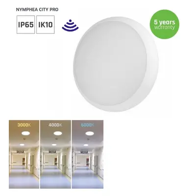 LED svítidlo - plafon NYMPHEA CITY PRO 24W s mikrovlným čidlem, IP65, CCT 2400lm