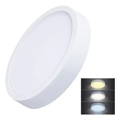 Solight LED mini panel CCT, přisazený, 24W, 1800lm, 3000K, 4000K, 6000K, kulatý