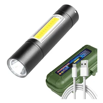 TL-510 | Mini hliníková taktická LED svítilna XPE CREE + COB | vestavěná dobíjecí baterie, micro