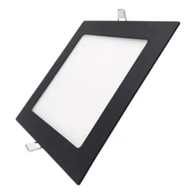 Zapuštěný LED panel 12W černý - neutrální bílá