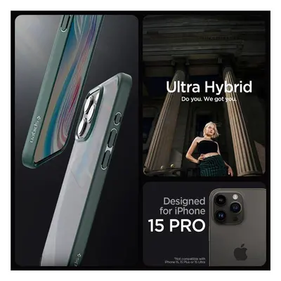 Pouzdro Spigen Ultra Hybrid pro iPhone 15 Pro - tmavě zelené