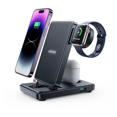 Joyroom Nabíjecí stanice 4 v 1 JR-WQS02 iPhone AirPods Apple Watch skládací - černá