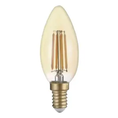 LED žárovka 4W COB Filament Golden Glass candle E14 400lm ULTRA TEPLÁ