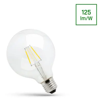 LED GLOB G125 E-27 230V 8W COG Teplá bílá CLEAR SPECTRUM