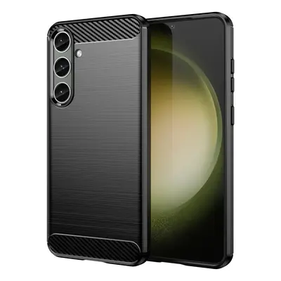 Pouzdro pro Carbon Case Samsung Galaxy S24+ flexibilní silikonové karbonové pouzdro - černé