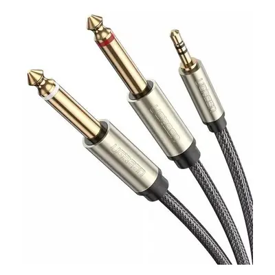 UGREEN AV126 Kabel TRS 3,5 mm na 2x TS 6,35 mm - 3 m (šedý)